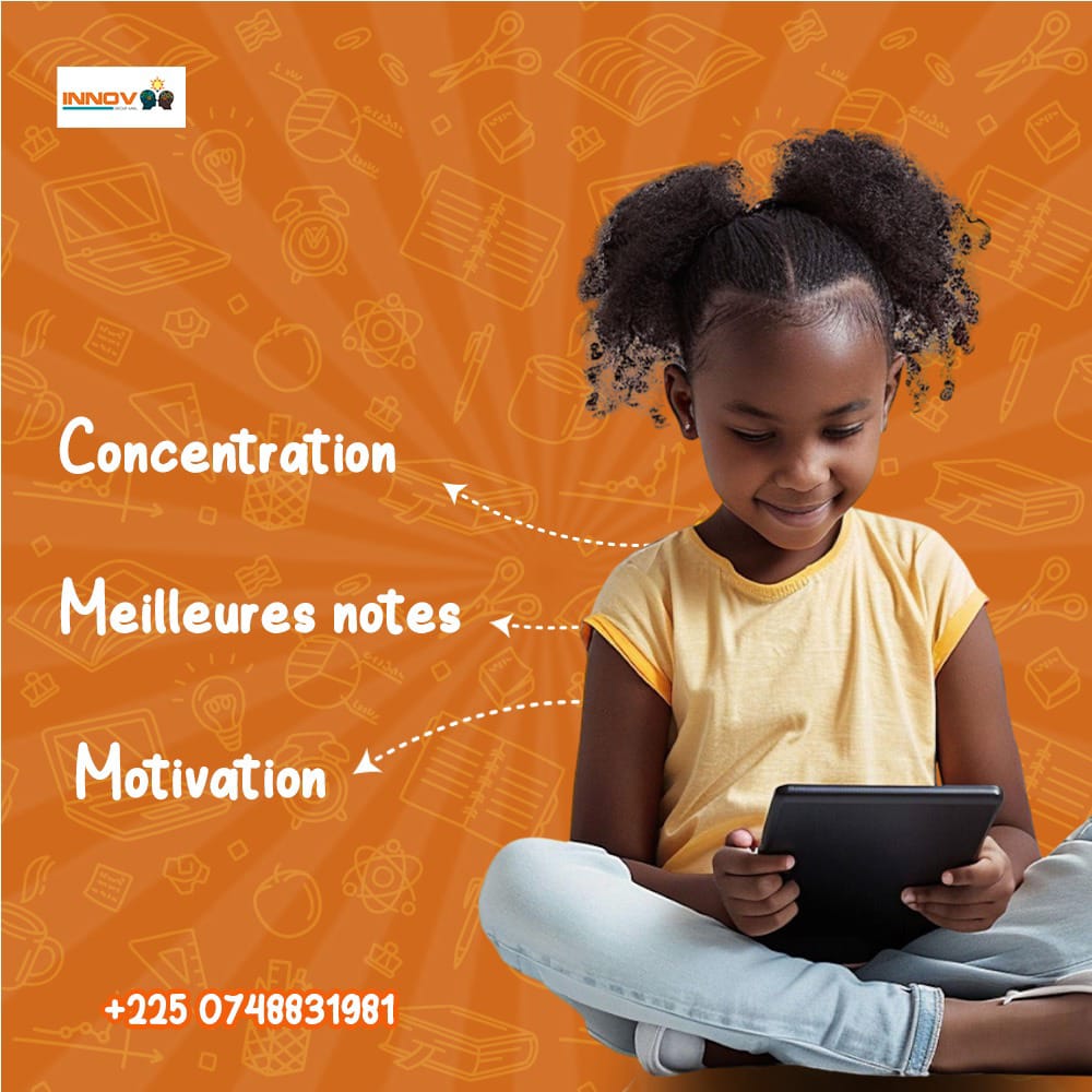 Enfant concentrée sur la tablette
